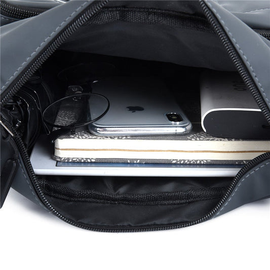 Solid Color Casual Shoulder Bag For Men And Women