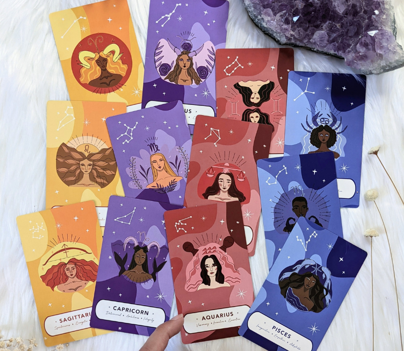 Zodiac Oracle Trading Cards | Goddess Provisions
