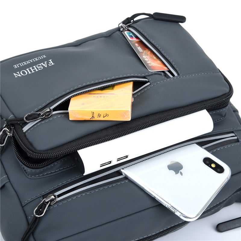 Solid Color Casual Shoulder Bag For Men And Women