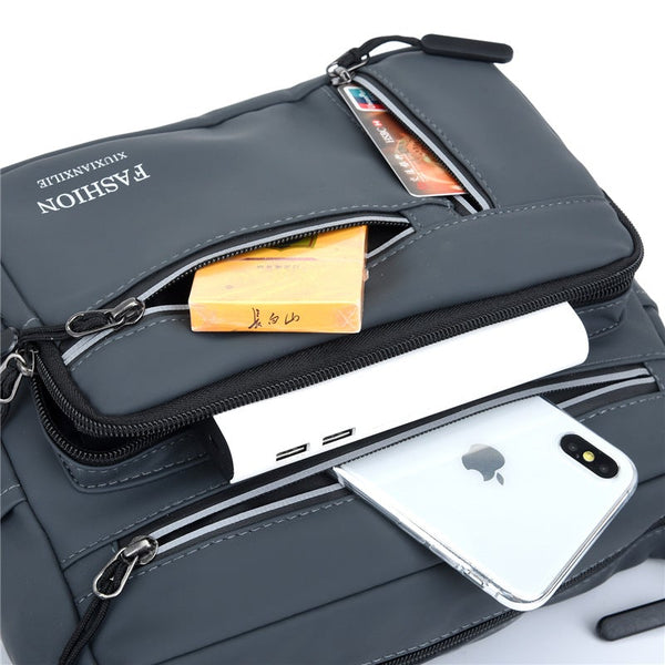 Solid Color Casual Shoulder Bag For Men And Women