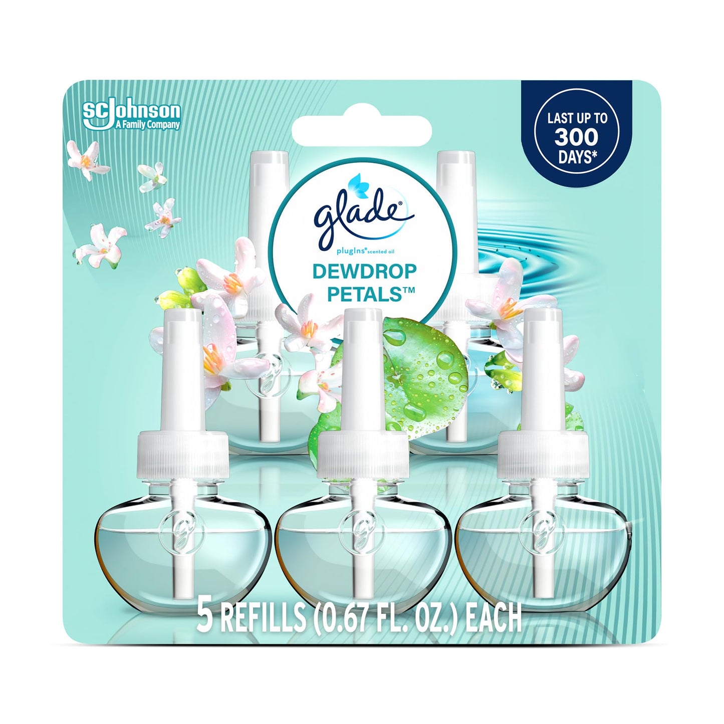 Glade PlugIns Refills Air Freshener, Scented and Essential Oils for Home and Bathroom, Apple Cinnamon, 3.35 Fl Oz, 5 Count