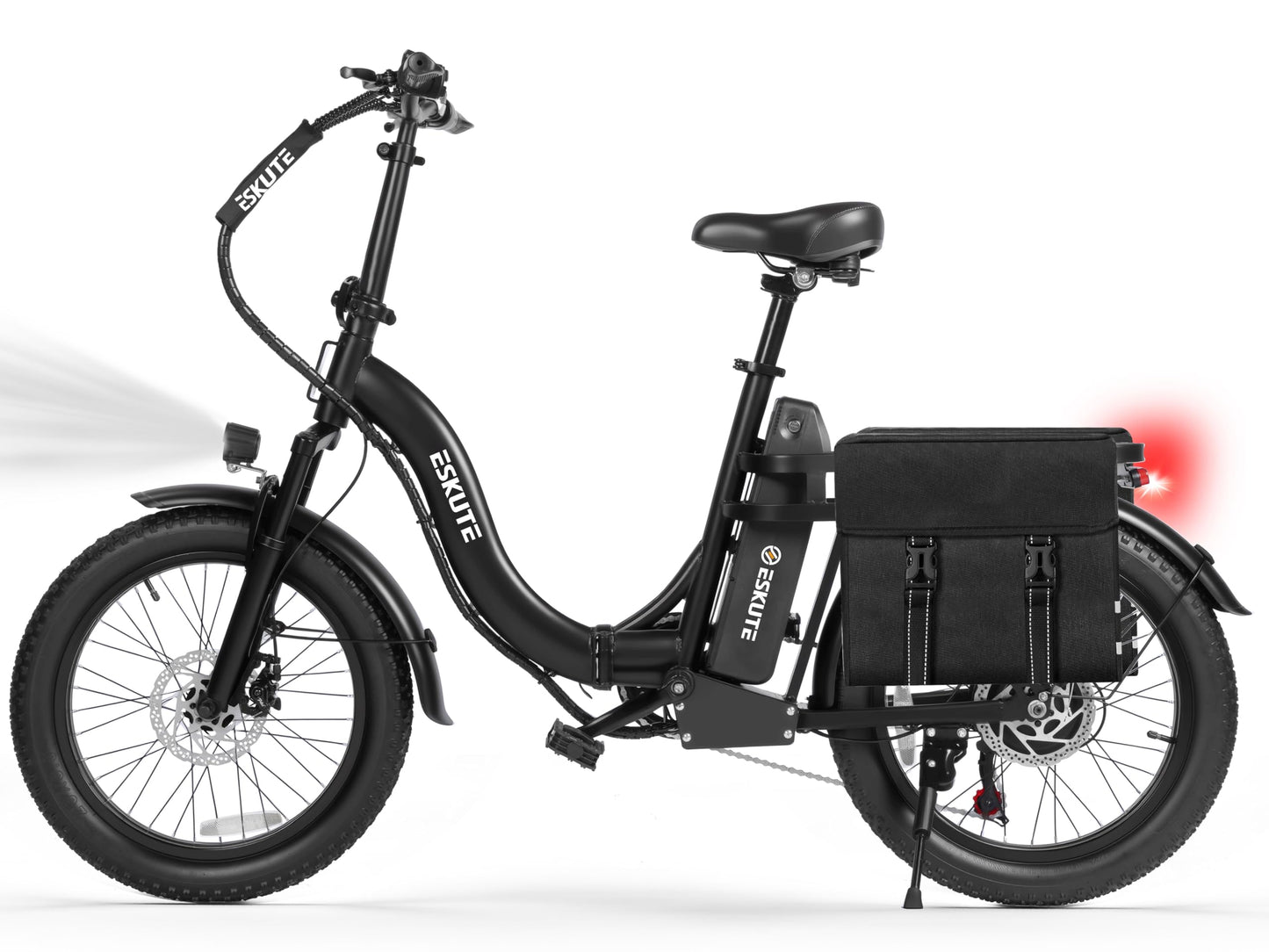1200W Peak Folding Electric Bike for Adults, 28MPH 48V 10.4Ah Removable Battery, 55-Mile Range, 20"x3" Fat Tire, Step-Thru Ebike with Basket 7-Speed – Commuter E-Bike