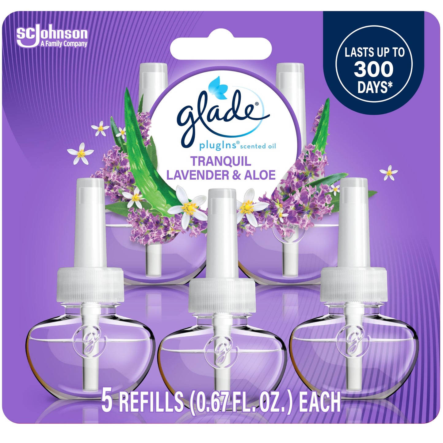 Glade PlugIns Refills Air Freshener, Scented and Essential Oils for Home and Bathroom, Apple Cinnamon, 3.35 Fl Oz, 5 Count