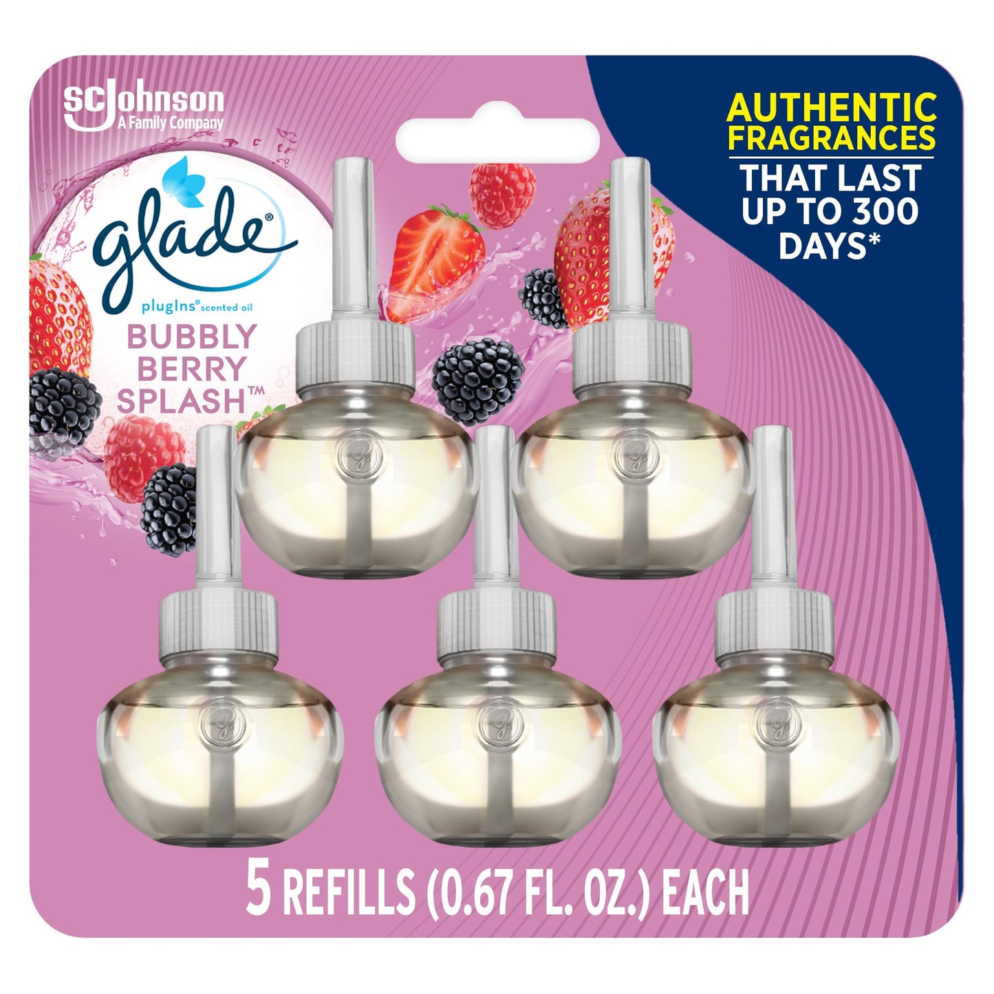 Glade PlugIns Refills Air Freshener, Scented and Essential Oils for Home and Bathroom, Apple Cinnamon, 3.35 Fl Oz, 5 Count