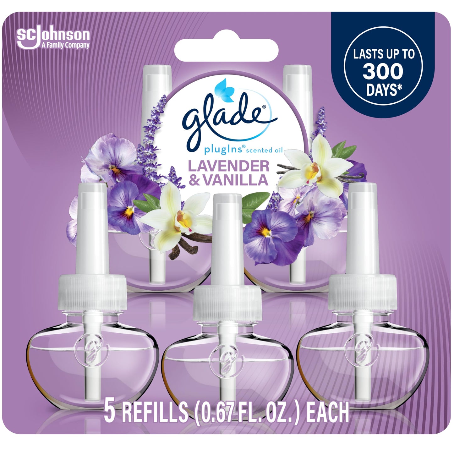Glade PlugIns Refills Air Freshener, Scented and Essential Oils for Home and Bathroom, Apple Cinnamon, 3.35 Fl Oz, 5 Count