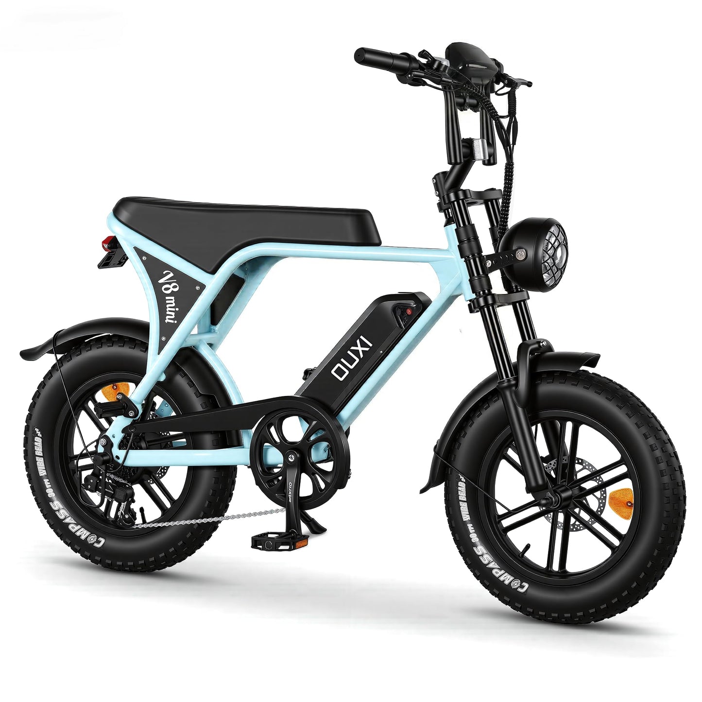 OUXI V8 Series Electric Bike for Adults, Peak 500W/1000W,20/31 MPH, 10.4/15/30 AH Removable Battery, 16''/20" Fat Tire Electric Bike,7-Speed Gear Electric Bicycles,Ebike Moped for Commuting & Off-Road