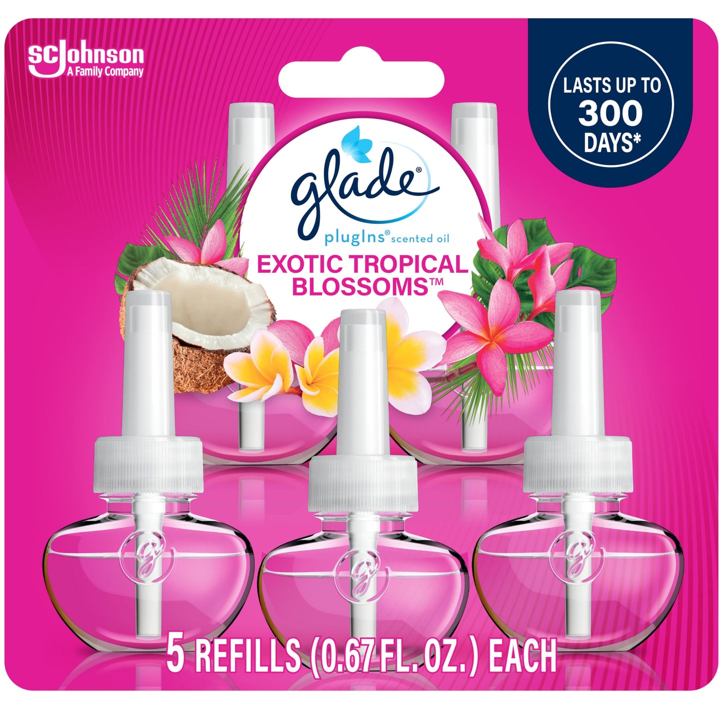 Glade PlugIns Refills Air Freshener, Scented and Essential Oils for Home and Bathroom, Apple Cinnamon, 3.35 Fl Oz, 5 Count