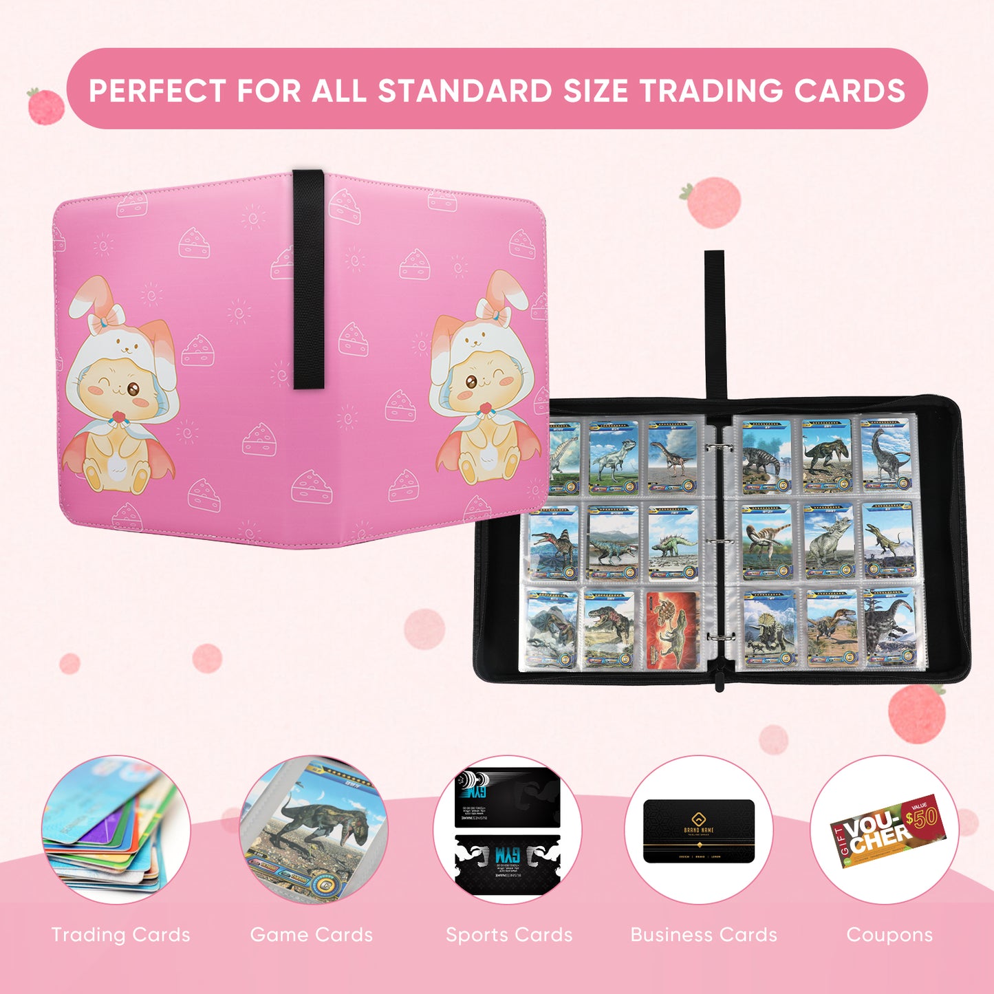 Card Binder for Trading Cards - Binder Holds up to 900 Game Cards