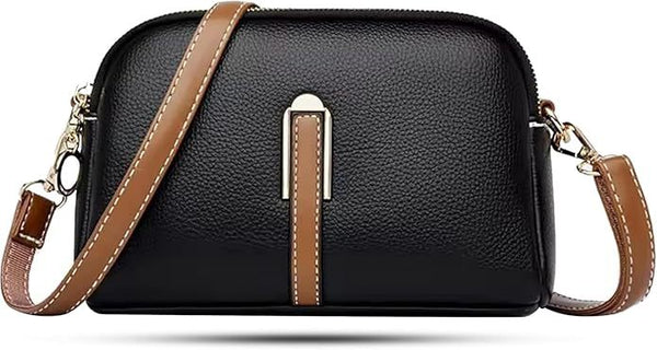 Women's Vegan Leather Black Crossbody bag Sling Bag for women and