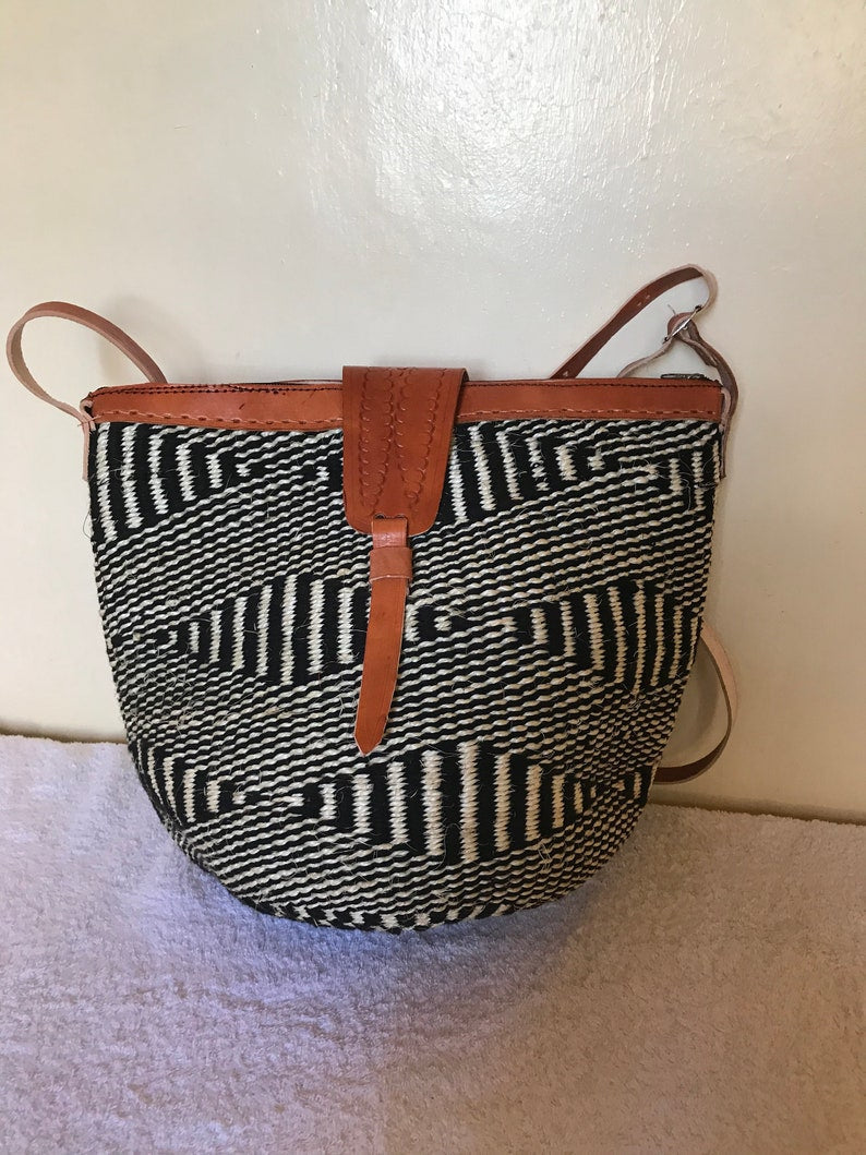 Sisal woven African bag, African Kikuyu crossbody bag and beach bag