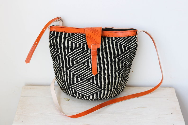 Sisal woven African bag, African Kikuyu crossbody bag and beach bag
